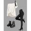 Women Outfit Textured Skew Neck Top Grommet Leggings and Buckle Boots Set - Vert Armée S | US 4