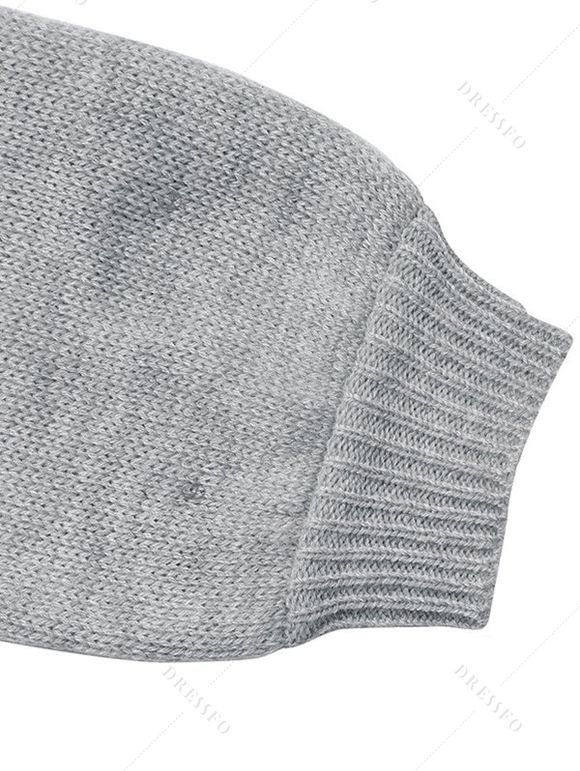 Casual Sweater 3D Floral Round Neck Long Sleeve Pullover Sweater - Gris Foncé S | US 4
