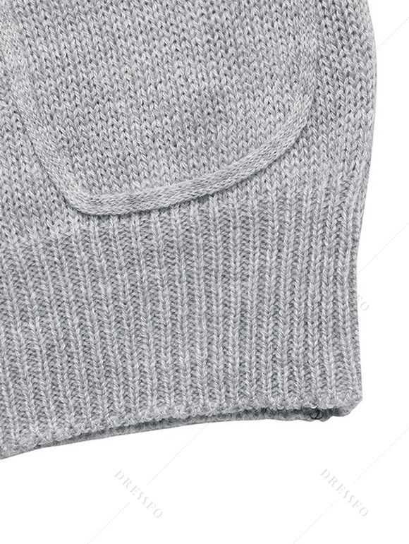 Casual Sweater 3D Floral Round Neck Long Sleeve Pullover Sweater - Gris Foncé S | US 4