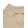 Casual Sweater Solid Color Hollow Out Turn Down Collar Pullover Sweater - café lumière M | US 6