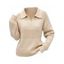 Casual Sweater Solid Color Hollow Out Turn Down Collar Pullover Sweater - café lumière L | US 8-10