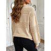 Casual Sweater Solid Color Hollow Out Turn Down Collar Pullover Sweater - café lumière L | US 8-10