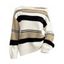 Skew Neck Sweater Colorblock Striped Geometric Hollow Out Long Sleeve Pullover Sweater - multicolor S | US 4