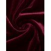 Party Dress Velvet Lace Panel Tied Ruched Bell Sleeve Mini Prom Dress - Rouge Vineux M | US 6