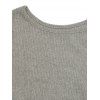 Solid Color Sweater Dress Ribbed Ruched Long Sleeve Slit Knitted Dress - Gris Clair XL | US 12