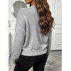 Casual Sweater 3D Floral Round Neck Long Sleeve Pullover Sweater - Gris Foncé S | US 4