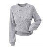 Casual Sweater 3D Floral Round Neck Long Sleeve Pullover Sweater - Gris Foncé S | US 4