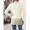 Casual Cardigan Open Front Colorblock Shawl‑Collar with Decorative Double‑Breasted Buttons Long Sleeve Sweater - Abricot M | US 6