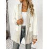 Casual Cardigan Open Front Colorblock Shawl‑Collar with Decorative Double‑Breasted Buttons Long Sleeve Sweater - Abricot M | US 6