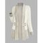 Casual Cardigan Open Front Colorblock Shawl‑Collar with Decorative Double‑Breasted Buttons Long Sleeve Sweater - Abricot M | US 6