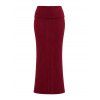 Solid Color Women Outfit Off the Shoulder Textured Sweater and Bodycon Maxi Skirt Set - Rouge Vineux S | US 4