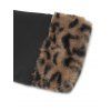 Vintage Top Leopard Print Panel Plunging Neck Long Sleeve Pullover Top - Noir S | US 4