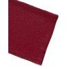 Vintage Jumpsuit Solid Color Glitter Long Sleeve Ruffle Cuff High‑Waist Jumpsuit with Back Cutout - Rouge S | US 4