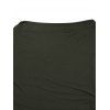 Casual Top Solid Color Skew Neck Mock Button Long Sleeve Pullover T-shirt - Vert profond S | US 4