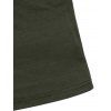 Casual Top Solid Color Skew Neck Mock Button Long Sleeve Pullover T-shirt - Vert profond S | US 4