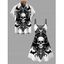 Halloween Gothic Couple Outfit Skulls Bat Printed Spaghetti Strap Mini Dress and Shirt Set - Noir S | US 4
