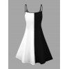 Gothic Couple Outfit Colorblock Skull Crown Poker Playing‑Card Print Spaghetti Strap Mini Dress and Shirt Set - Noir S | US 4