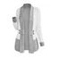 Casual Cardigan Open Front Colorblock Shawl‑Collar with Decorative Double‑Breasted Buttons Long Sleeve Sweater - Gris M | US 6