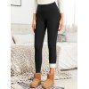Casual Women Outfit Open Front Colorblock Shawl‑Collar Sweater Grommet Lace Up Leggings and Buckled Slouch Boots Set - Abricot S | US 4