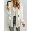 Casual Women Outfit Open Front Colorblock Shawl‑Collar Sweater Grommet Lace Up Leggings and Buckled Slouch Boots Set - Abricot S | US 4