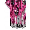 Men's Gothic Shirt Colorblock 3D Molten Lava Skull Print Button Up Shirt - Rouge Rose S
