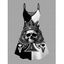 Gothic Dress Skull Crown Poker Playing‑Card Print Spaghetti Strap Mini Dress - Noir XXXXXL | US 20