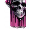 Gothic Couple Outfit Melting Lava Skull Print Spaghetti Strap Mini Dress and Shirt Set - Rouge Rose S | US 4
