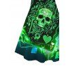 Gothic Dress Skull Playing Cards Colorblock Flame Print Spaghetti Strap Mini Dress - multicolor A XXXXXL | US 20
