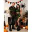 Gothic Couple Outfit Bloody Butterfly Colorblock Swirl Print Cropped Tank Top Bodycon Slit Skirt and Shirt Set - Vert profond S | US 4
