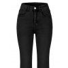 High Waist Flare Jeans Pocket Zipper Fly Denim Pants - Noir S | US 4