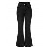 High Waist Flare Jeans Pocket Zipper Fly Denim Pants - Noir S | US 4