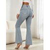 High Waist Flare Jeans Pocket Zipper Fly Denim Pants - Bleu clair S | US 4