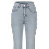 High Waist Flare Jeans Pocket Zipper Fly Denim Pants - Bleu clair L | US 8-10