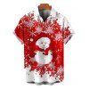 Christmas Couple Outfit Colorblock Snowman Snowflake Print Bell Sleeve A Line Mini Party Dress and Shirt Set - Rouge S | US 4