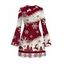 Christmas Dress Colorblock Snowflake Christmas Tree Elk Print Bell Sleeve A Line Mini Dress - Rouge Vineux M | US 6