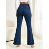 High Waist Flare Jeans Pocket Zipper Fly Denim Pants - Bleu profond XXL | US 14