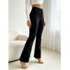 High Waist Flare Jeans Pocket Zipper Fly Denim Pants - Noir XXL | US 14