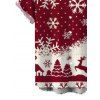 Men's Christmas Shirt Colorblock Snowflake Christmas Tree Elk Print Button Up Shirt - Rouge Vineux M