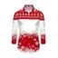 Men's Christmas Shirt Colorblock Christmas Tree Snowflake Print Button Up Long Sleeve Shirt - Rouge 5XL