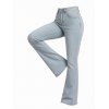 High Waist Flare Jeans Pocket Zipper Fly Denim Pants - Bleu clair S | US 4