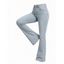 High Waist Flare Jeans Pocket Zipper Fly Denim Pants - Bleu profond S | US 4