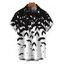 Men's Gothic Halloween Shirt Colorblock Bat Print Button Up Shirt - Noir 5XL
