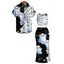 Halloween Couple Outfit Cute Ghost Spider Web Star Print Cropped Tank Top Slit Bodycon Skirt and Shirt Set - Noir S | US 4