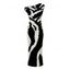 Vacation Dress Abstract Geometric Line Print Ruched Skew Neck Bodycon Dress - Noir XXL | US 14