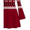 Halloween Gothic Sweater Dress Skulls Zig Zag Geometric Print Bell Sleeve A Line Mini Dress - Rouge Vineux XXL | US 14