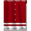 Men's Vintage Christmas Shirt Pixel Geometric Colorblock Print Button Up Shirt - Rouge XL