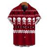 Men's Halloween Gothic Shirt Skulls Zig Zag Geometric Print Button Up Shirt - Rouge Vineux 5XL