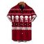 Men's Halloween Gothic Shirt Skulls Zig Zag Geometric Print Button Up Shirt - Rouge Vineux 5XL