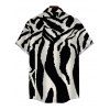 Men's Vacation Shirt Abstract Geometric Line Print Button Up Shirt - Noir 5XL