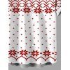 Men's Christmas Shirt Elk Snowflake Geometric Print Button Up Shirt - Blanc 2XL